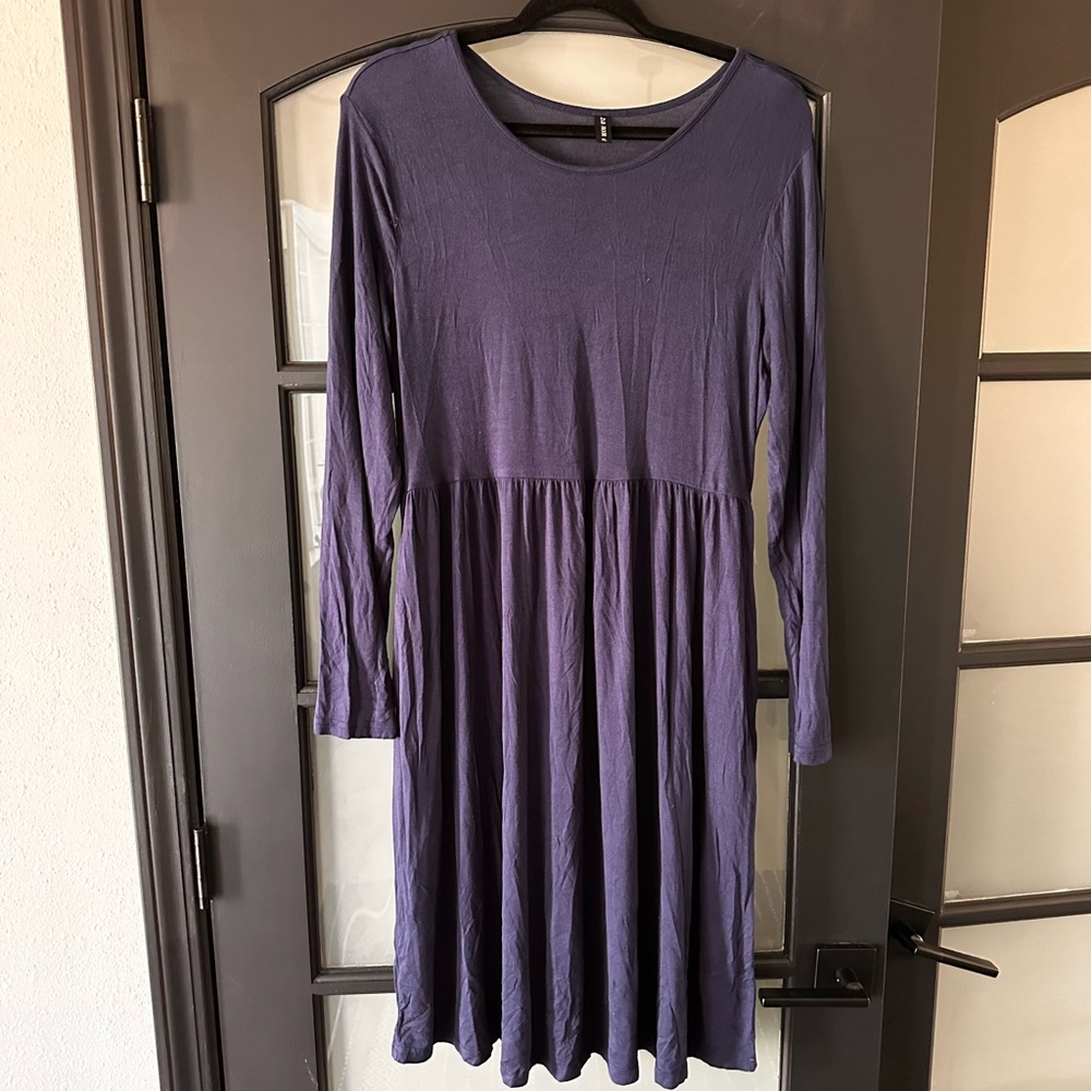 Long sleeve navy t-shirt dress size XL